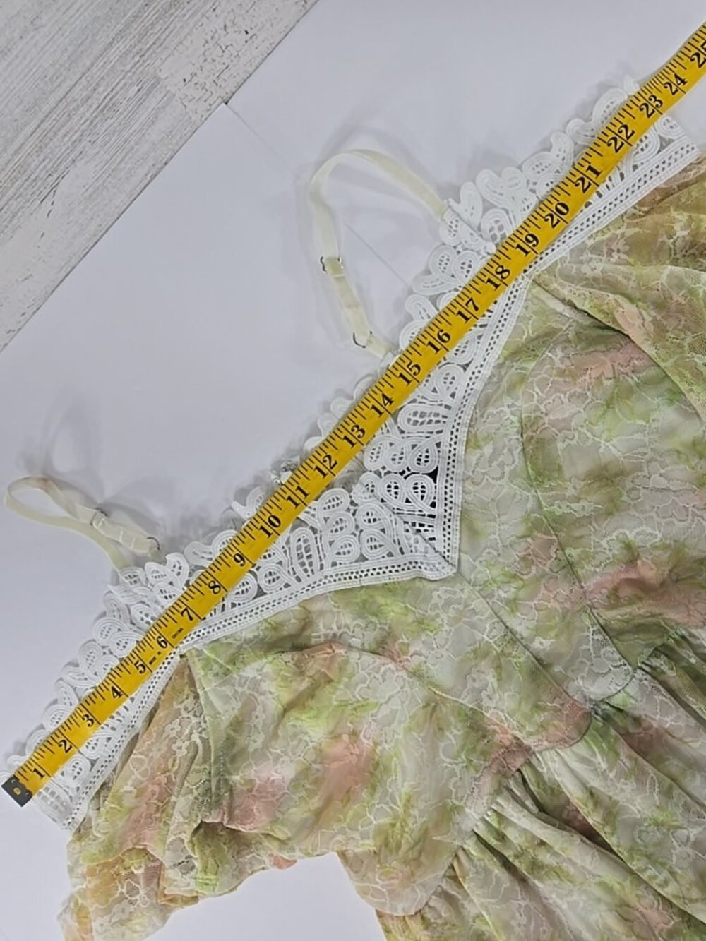 DISNEY PRINCESS Pastel Floral Lace Dress MEDIUM White Trim Fairytale Cottagecore - Picture 12 of 16